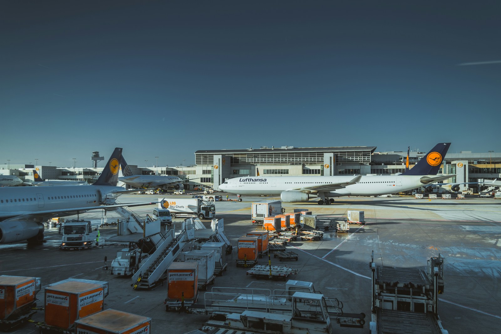 photo of white airliner on port